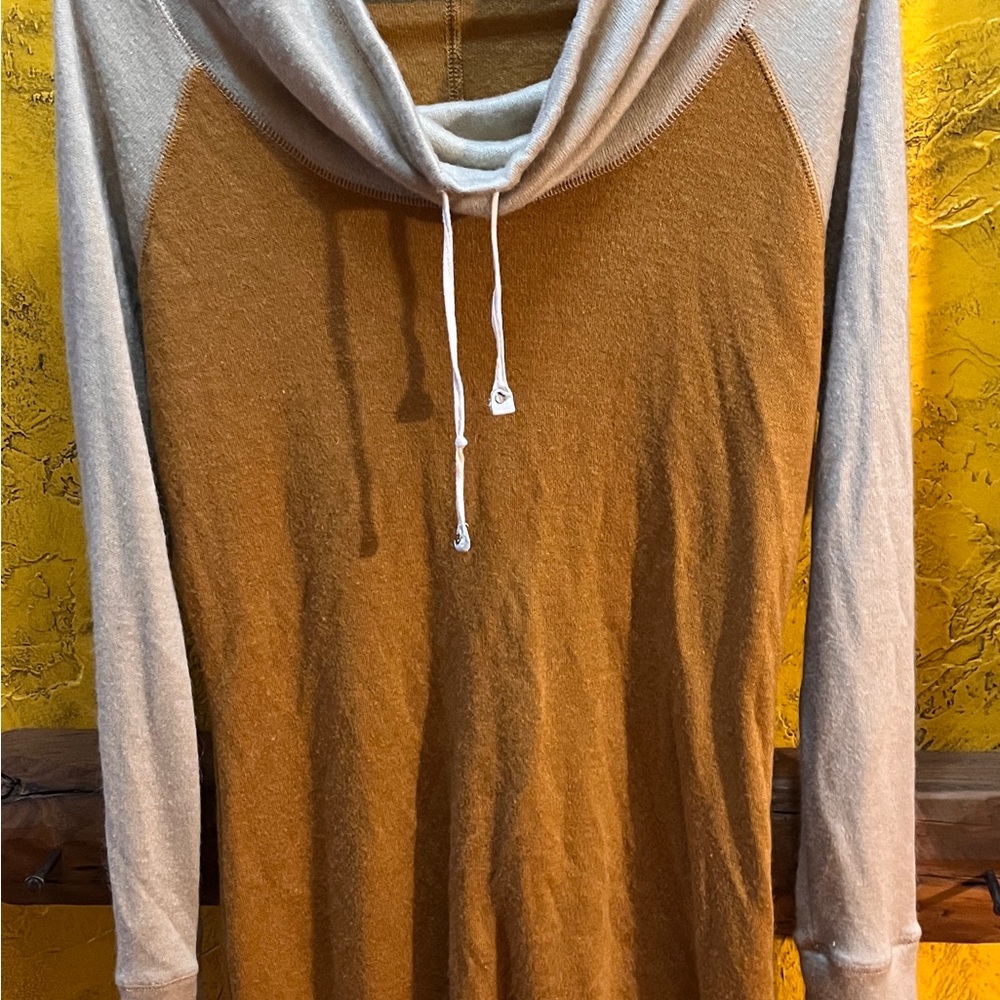 Light knit pullover hoodie by Betabrand.